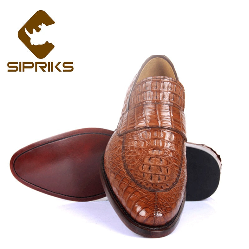 Sipriks New Style Real Stingray Skin Shoes Men's Luxury Handmade